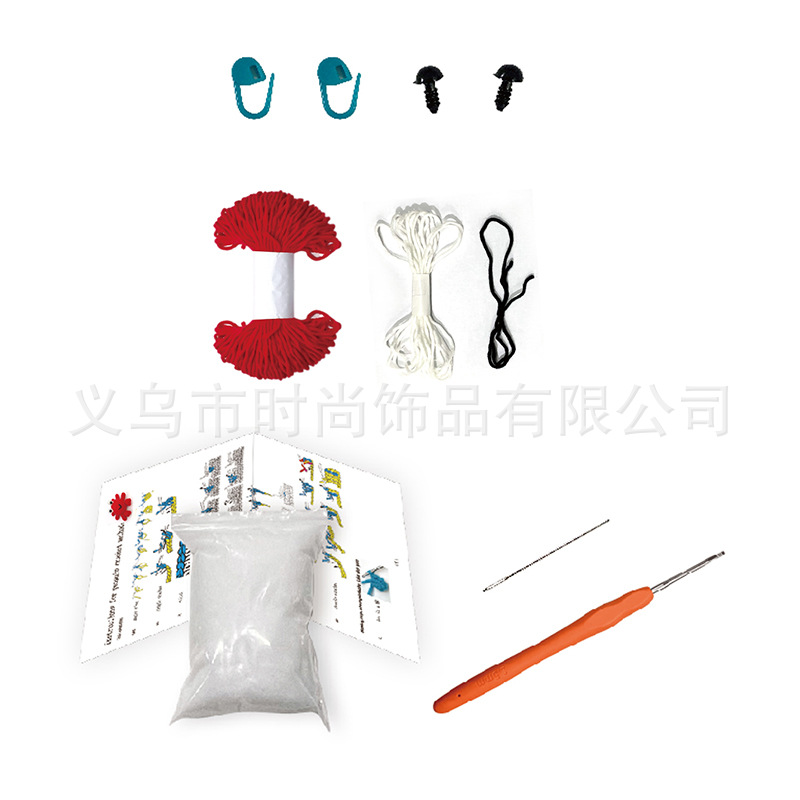 Crochet DIY yarn material kit, Learning knitting set, English instruction manual, Beginner crochet teaching video Specification image