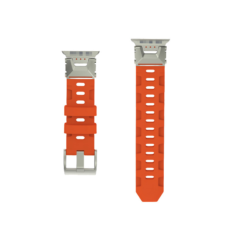 The mechanical Lewen Watch strap is suitable for Apple Watch Ultra 42-49mm silicone sports smartwatch strap Item Picture