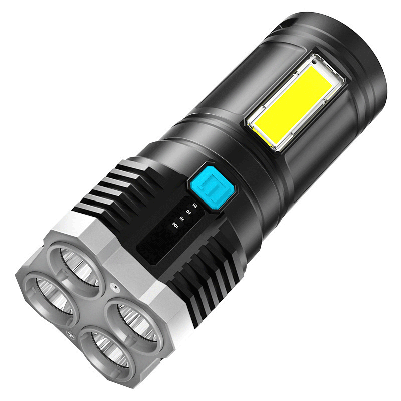 مصباح يدوي مضاد للضوء معاد للشحن من طراز USB محمَّل بمصابيح جانبية مضادة للماء في الهواء الطلق Specification image