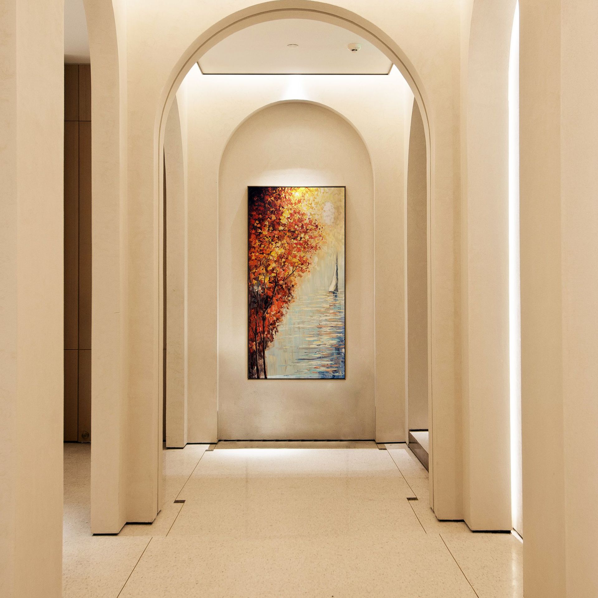 Pure hand-painted light luxury Nordic landscape oil paintings from the source, floor-standing paintings, wall paintings, living room decorative paintings, entrance paintings, murals details Picture