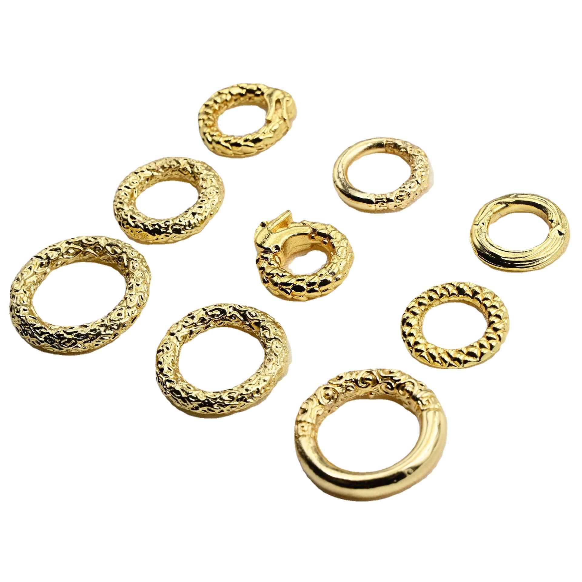 Wholesale Antique Gold Color Qianqian Circle Pendant Diy Jewelry Necklace Pendant Bracelet Connecting Circle Sand Gold Accessories Item Picture
