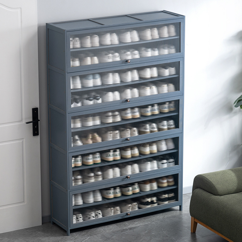 There is a multi-layered, simple and large-capacity shoe rack at the entrance of the shoe cabinet. It is suitable for indoor use in dormitories and rental houses details Picture