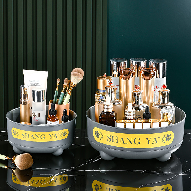 Home rotating storage box, kitchen condiment multi-functional shelf, snack and fruit turntable, cosmetics organizing box 0755-3 Application Scenario