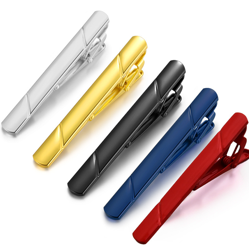 Color Tie clip Brass Laser LOGO 5.8x0.6cm men's formal business tie clip