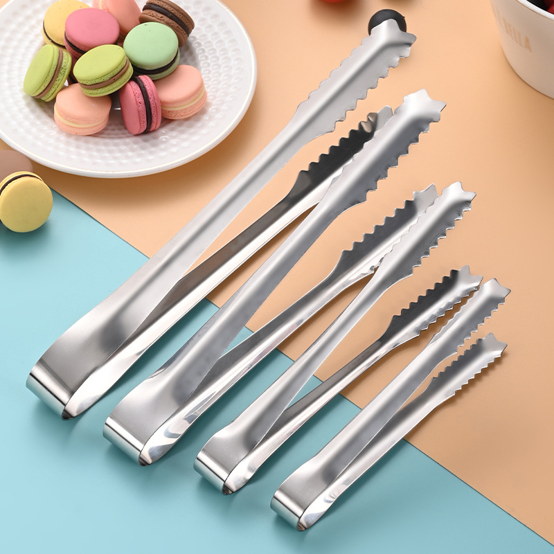 Thickened stainless steel ice cube tongs, ice cube tongs, kitchen food tongs, bread tongs, barbecue tongs, commercial steak tongs, food tongs