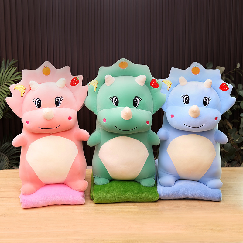 Cartoon Triceratops throw blanket, cute dinosaur animal air conditioner quilt, plush toy, Shapi dog doll, logo