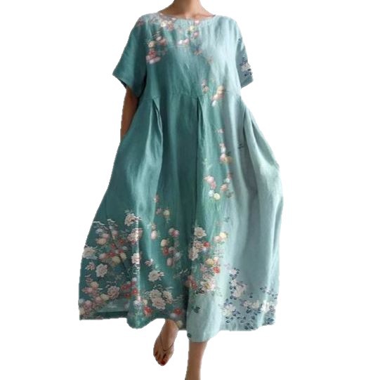 2025 Best-selling independent station 3D craft foreign trade round neck sweet women's dress New style dress factory Item Picture