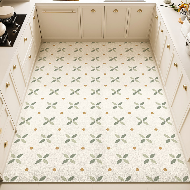 The small and fresh diatom mud floor mat is a waterproof, oil-proof, anti-slip, dirt-resistant, wear-resistant and easy-to-maintain floor mat for the entire kitchen Specification image