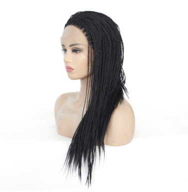European and American women's two-strand braided reggae wig front lace synthetic fiber half-hand-woven head cover LW0102 Application Scenario