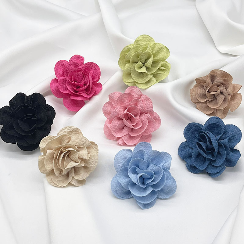 Three-dimensional handcrafted rose rolled flower semi-finished products, bubble crepe peony flower accessories, diy brooches, shoes, hats, clothing accessories details Picture