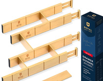 Bamboo stretchable strip bamboo drawer divider