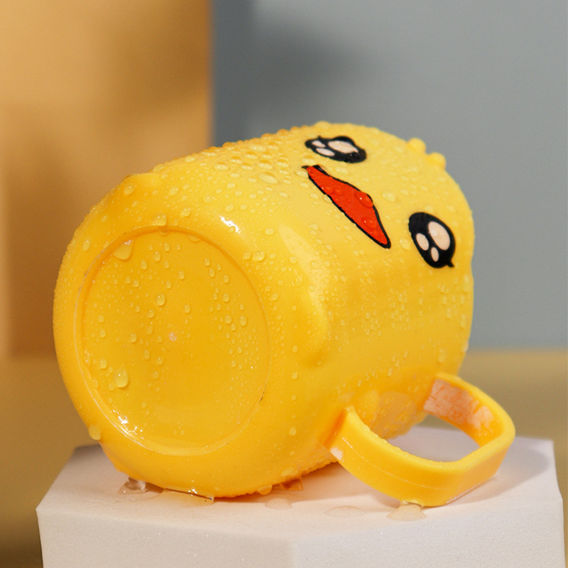 Yellow Duck Water Cup Wash Toothbrush Cup Drop Proof Children's Mouthwash Cup Cartoon Brushing Cup Children's Teeth Cup Wholesale Specification drawing
