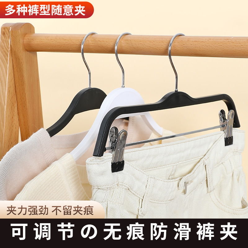 Clothing store hangers, wood-grain anti-slip plastic traceless hangers, plywood clothes racks, clothes hangers, traceless clothes hangers details Picture