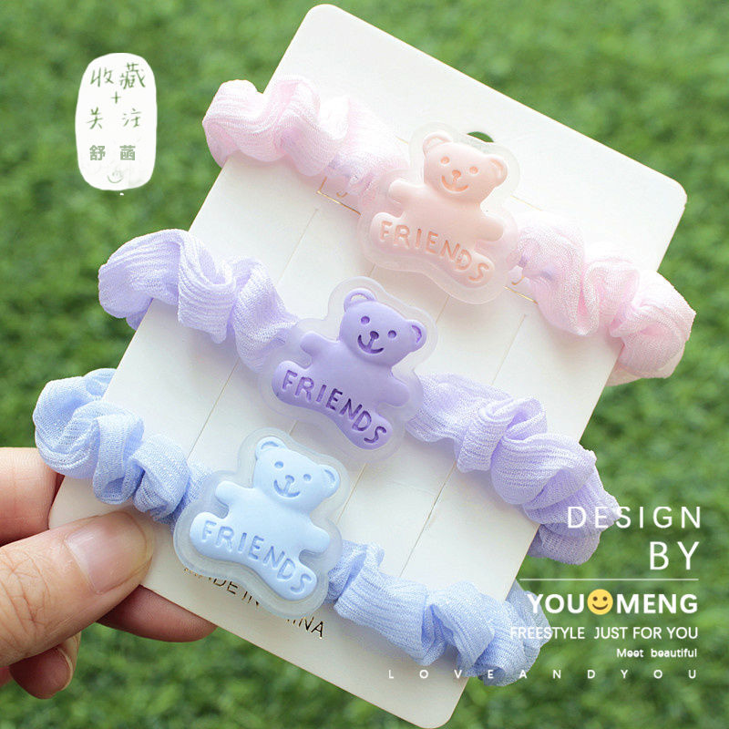 A high-end small intestine hair band, a cute friend bear, a large intestine student, a girl's heart rope headwear, a best friend bracelet and a wristband decoration Application Scenario