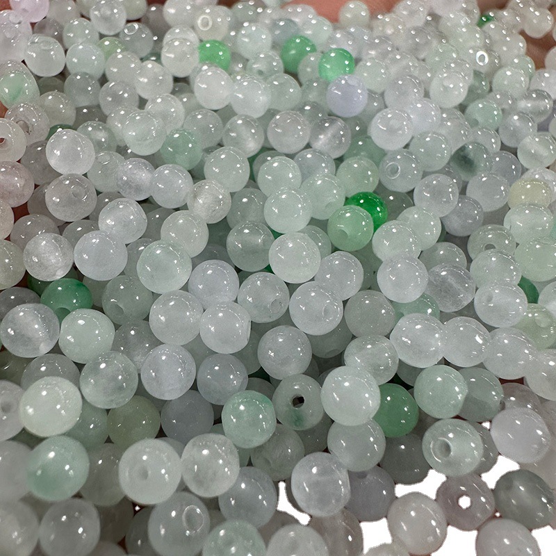 Wholesale of high-ice-quality jadeite loose beads from the manufacturer, 4mm and 6mm millet beads for diy bead separation bracelet tassel jewelry accessories Item Picture