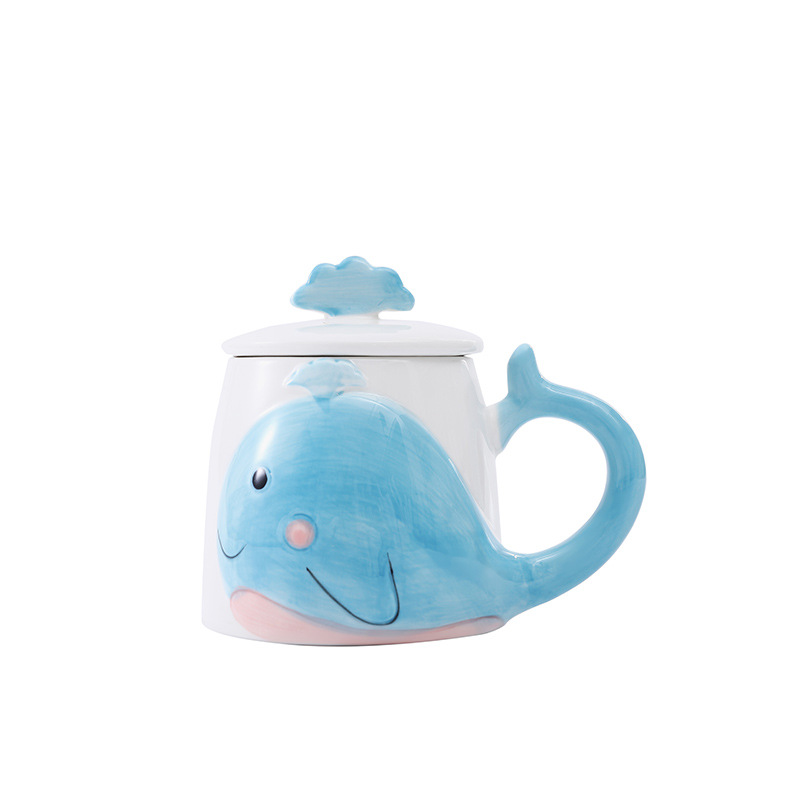 厂家直销可爱/托盘杯子/陶瓷杯白底实物图