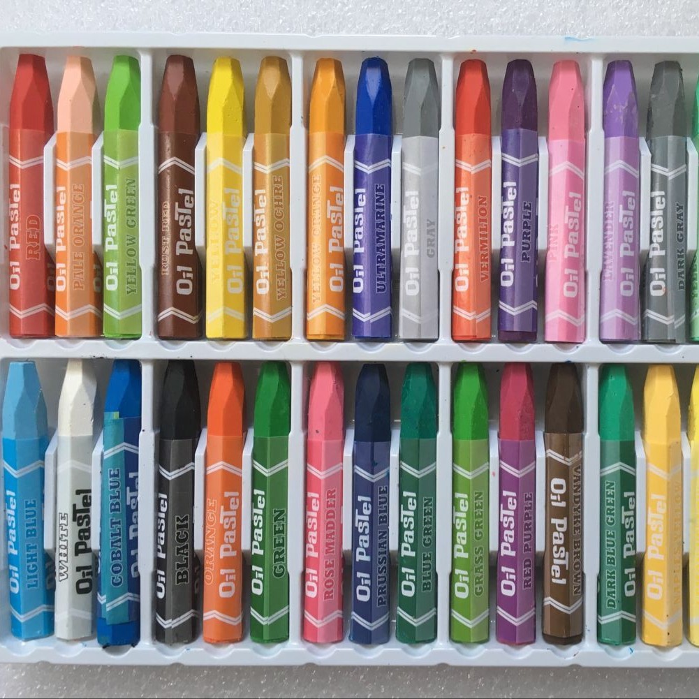 Hexagonal oil pastels, 12-color and 36-color, kindergarten art painting sticks, coloring and painting sticks, washable brushes Item Picture