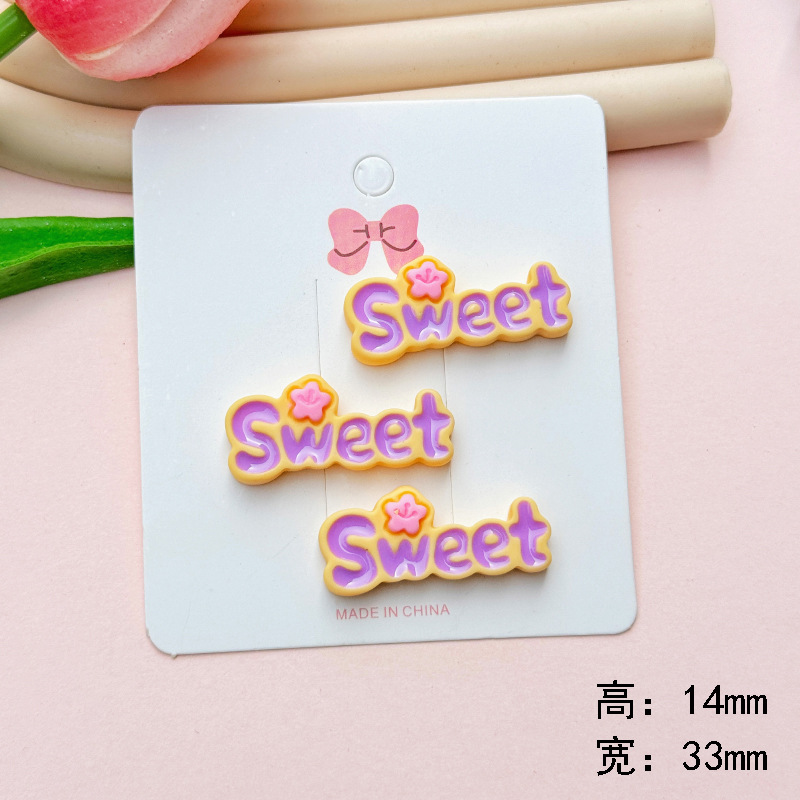 彩色英文字牌树脂diy饰品配件手机壳鞋花鞋扣贴片发夹发饰材料详情15
