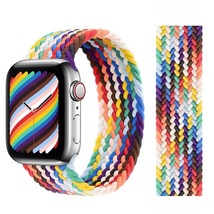 适用iWatch苹果智能手表彩虹带编织款手表带单圈手表带智能手表带