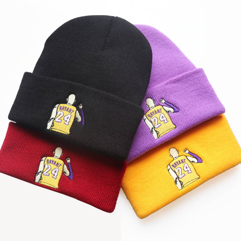 New KOBE Memorial Hat No. 24 Kobe Fan embroidered knitted hat Warm hat Woolen hat men's and women's pullover cold hat
