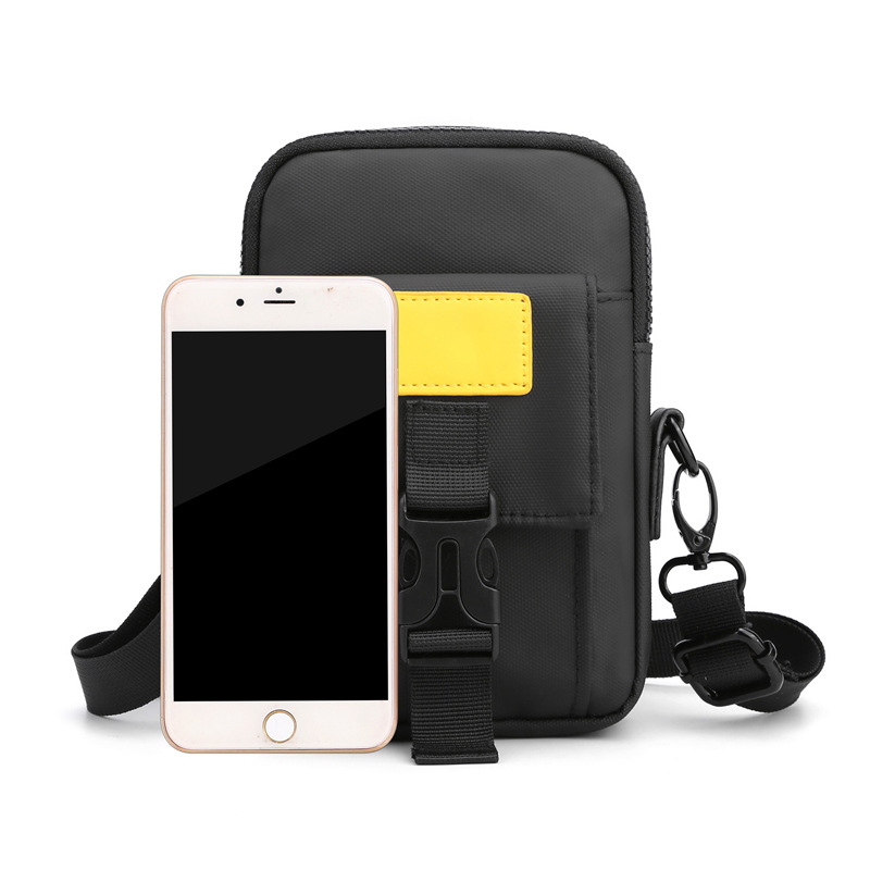 Wholesale of new cross-border men's crossbody bags, outdoor casual men's single-shoulder bags, fashionable mobile phone bags and waist bags with logo printing Specification image
