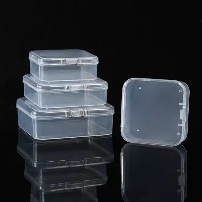 5.5cm square PP plastic semi-transparent packaging box, small material box with lid, parts and jewelry box details Picture