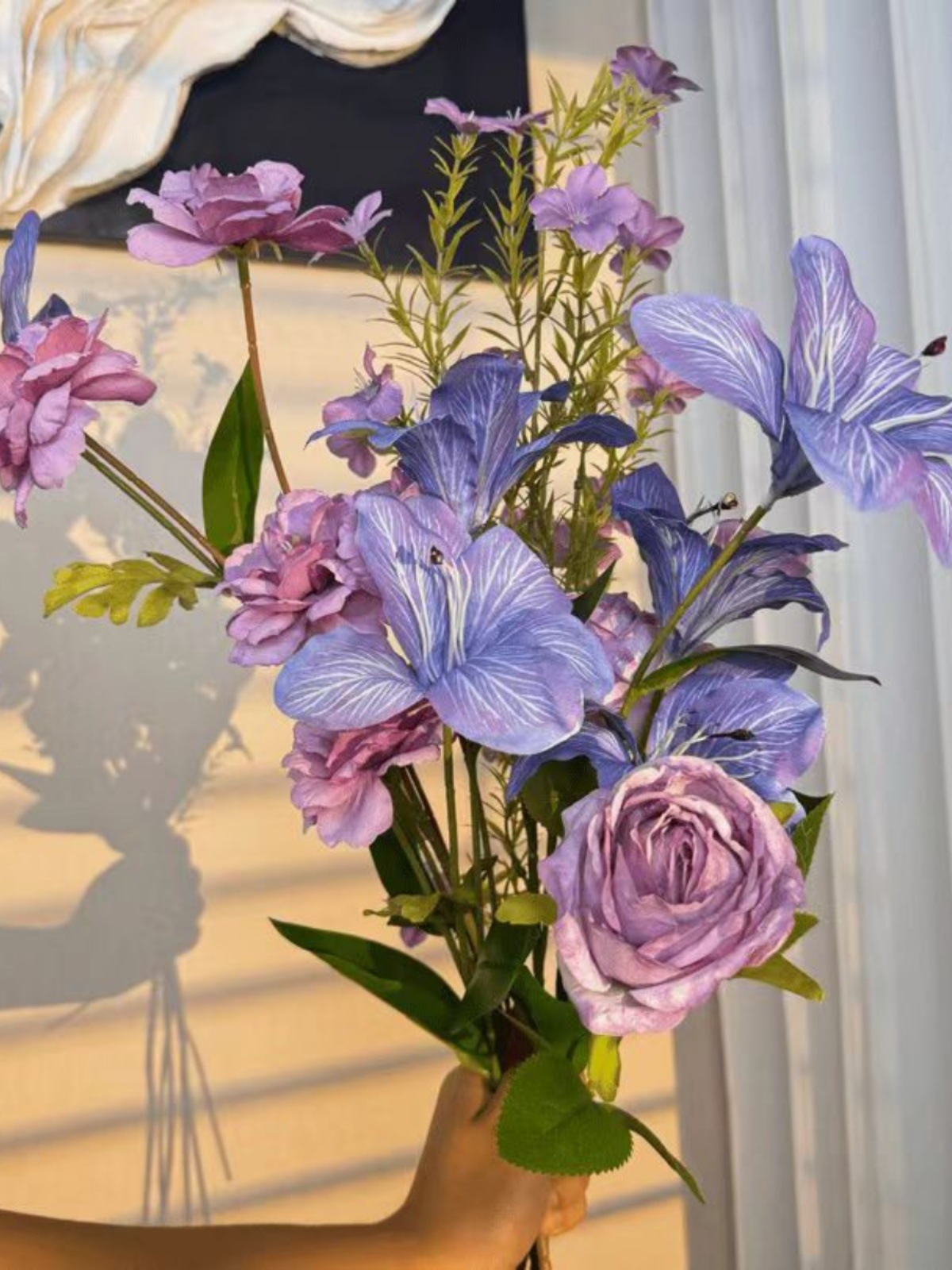 莫奈花园紫色仿真花网红拍照打卡造景diy布置橱窗软装搭配假花详情9