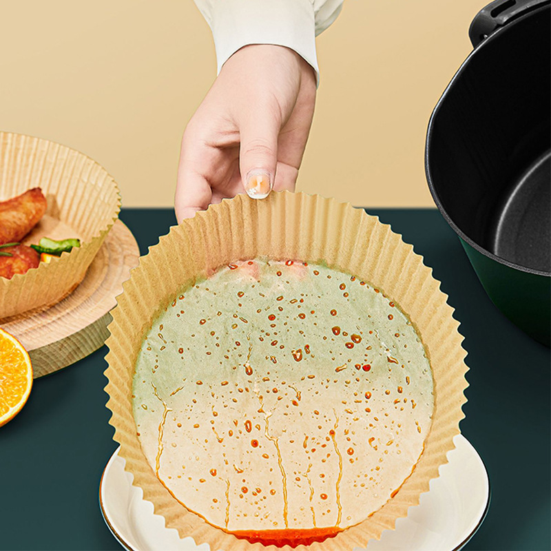 Household Baking Paper Mat Greaseproof Paper Tray Designed For Air Fryers Greaseproof Air Fryers Baking Paper Mat Cross-Border details Picture