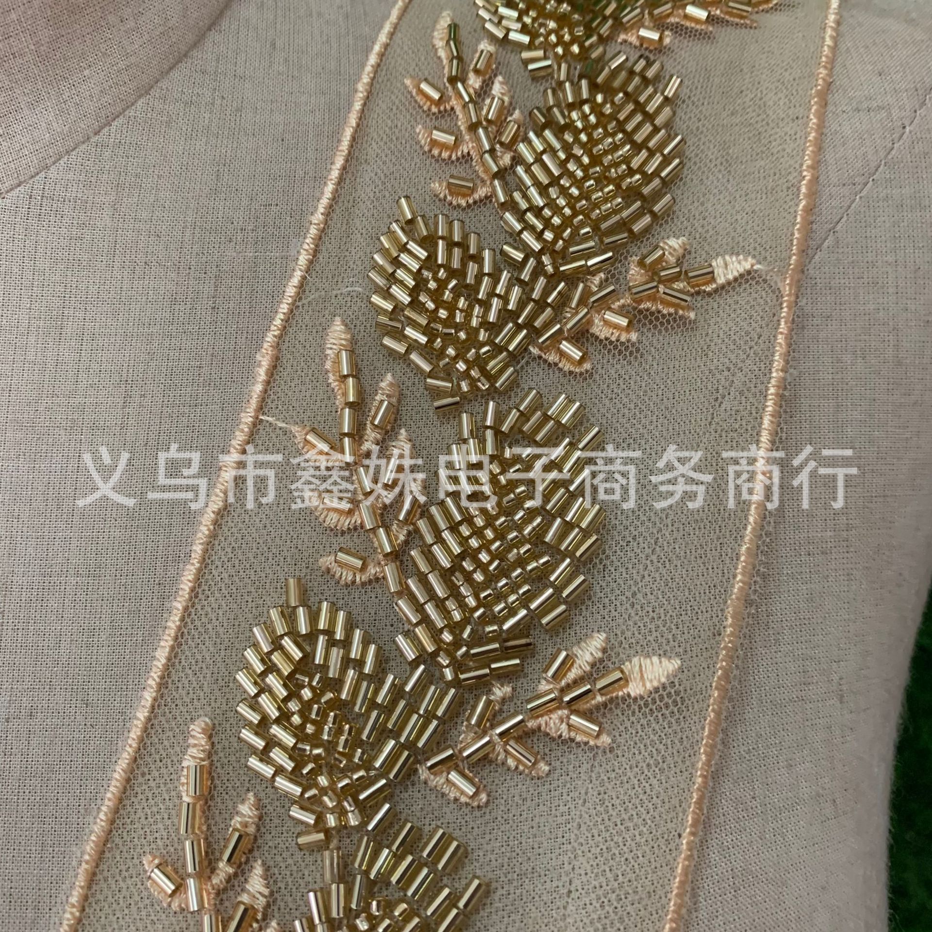 Heavy bead lace tube bead embroidery lace, diy clothing accessories, decorative edges Item Picture