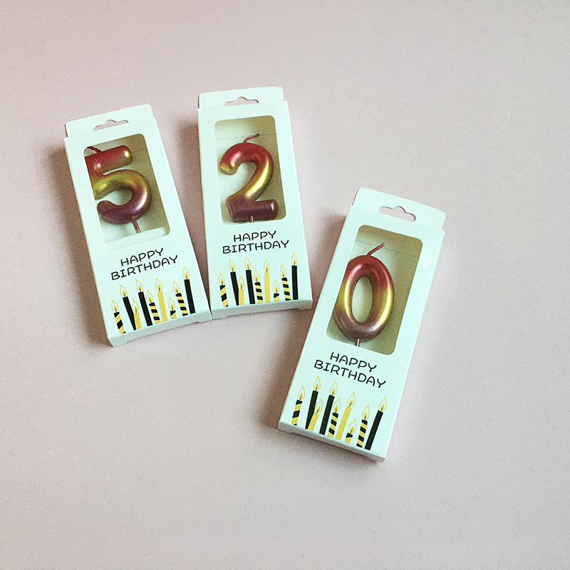 New boxed gradient digital birthday candles, cake decorations and surprise party supplies details Picture