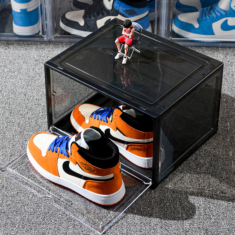 Plastic Simple Clamshell Combination Shoe Cabinet Home Dormitory Magnetic Absorption Box Non-Acrylic Transparent Shoe Box Wholesale Specification drawing