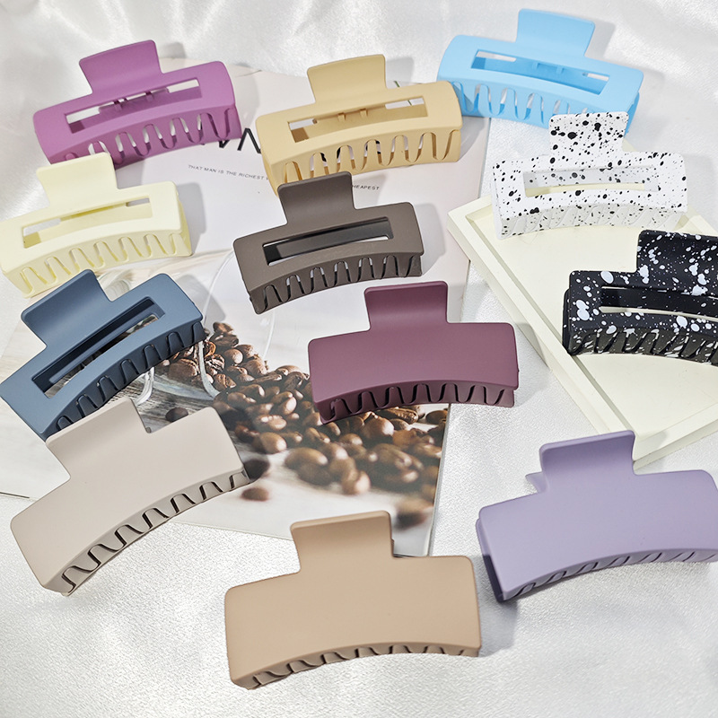 Cross-border large scratch-off hair clips, matte hair clips, women's hair clips, square hair clips, back of the head hair accessories, shark clips wholesale details Picture