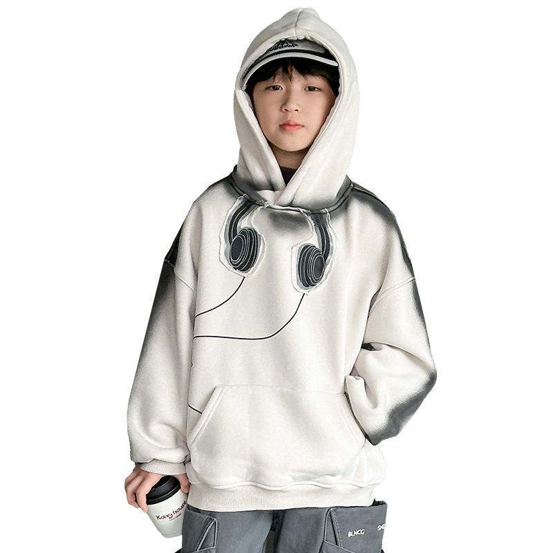 Boys' hooded sweatshirt Spring and Autumn 2025 new style, versatile and loose, boys' spring cool and trendy Item Picture