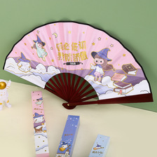 卡通双面折扇儿童学生中国风创意古风折叠小扇子夏季随身便携男女