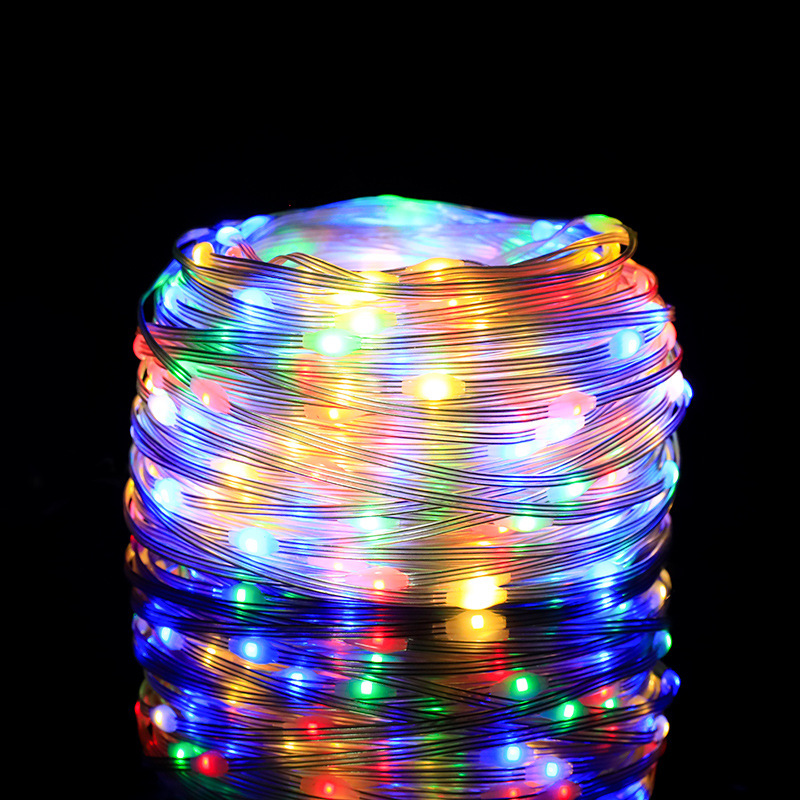 Wholesale Solar Light With Leather Wire Light Led Light String Outdoor Waterproof Color Light Garden Winding Tree Light Flashing Light Decoration details Picture