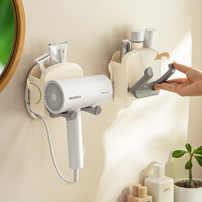 Bathroom hair dryer holder Light luxury wall-mounted bathroom air dryer storage Hair dryer hanger Air dryer storage rack