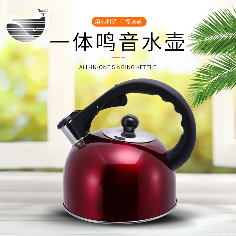 Thickened stainless steel household kettle with a sound, large-capacity hot water kettle, induction cooker, gas stove and open flame compatible
