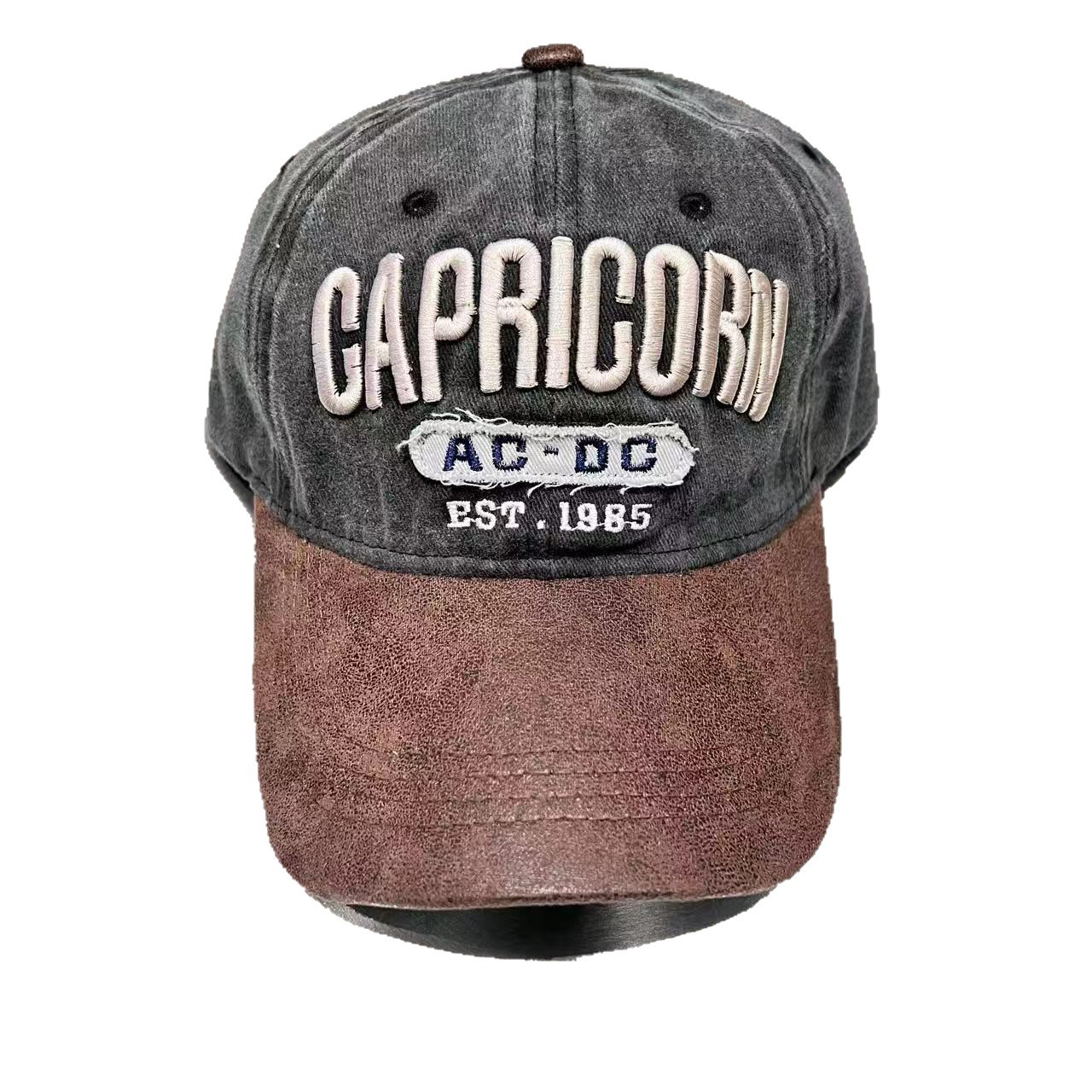 The new retro color-blocking American street baseball cap, the aged color-blocking baseball cap with the words "mother and daughter show off their faces", is a small and casual male trend Item Picture