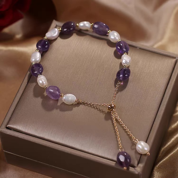 Badu Blue Dongling Crystal bracelet, freshwater pearl crystal bracelet for women, Korean version, simple and individual bracelet for women pic 40