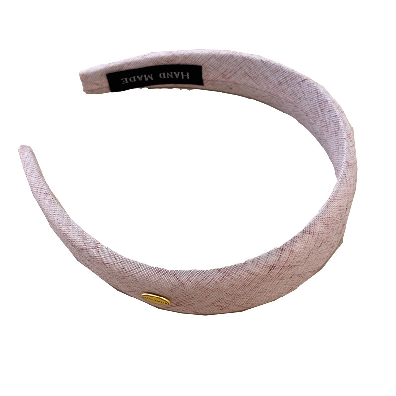 Gentle apricot pink ~ Korean-style fabric wide hairband for women, Spring/Summer 2025 new high-end gentle hairpin, elegant headband Item Picture
