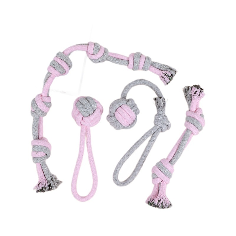 Dog rope knot toys, biting and teething sets, pulling and biting rope teething toys for large, medium and small dogs, interactive toys Item Picture