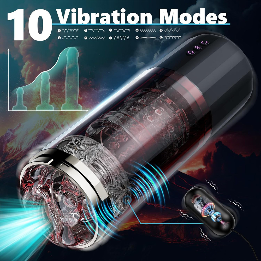Cyclone Airplane Cup Electric male stretchable masturbation device, 10-frequency impact male exercise device, adult interest details Picture