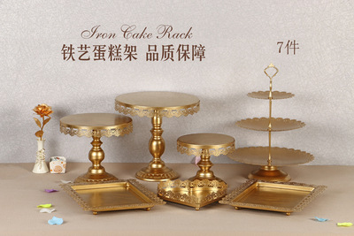 European Iron Cake Rack Set Wedding Decoration Dessert Shop Dessert Rack Cocktail Party Props Cake Plate Specification drawing