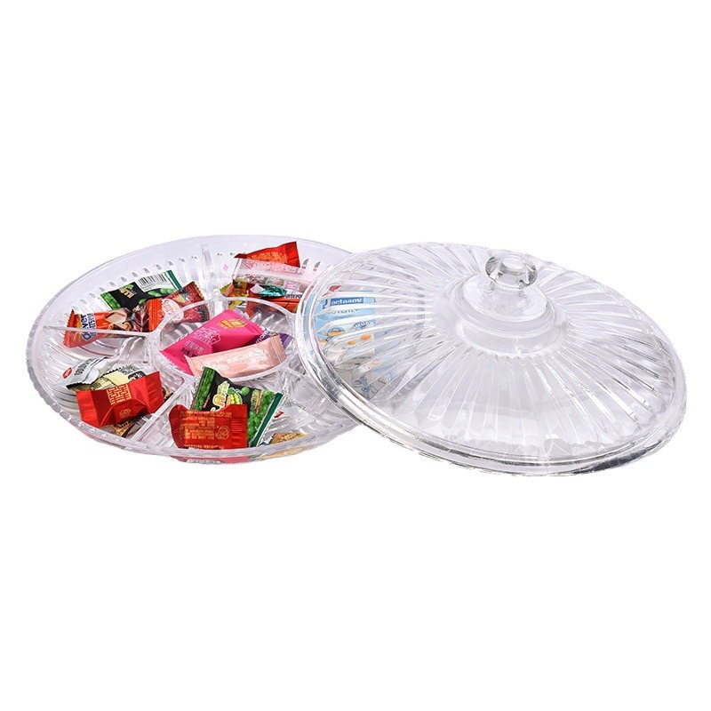 New Acrylic Dry Fruit Plate Meeting Room Division With Cover Melon And Fruit Box Modern European Plastic Fruit Plate Wholesale Item Picture