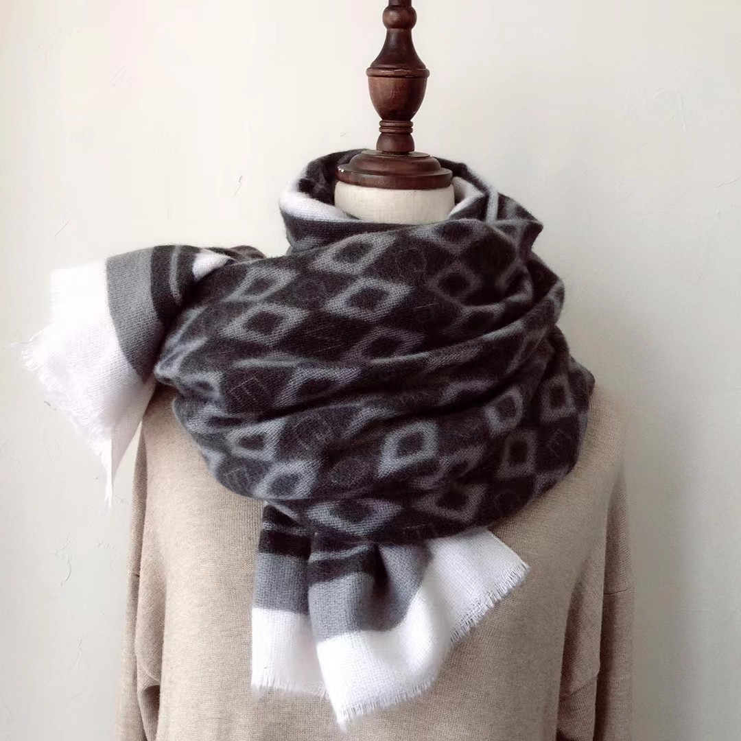 Autumn Winter Winter Warm Scarf Imitation Cashmere Printed Long Scarf Large Shawl Specification drawing