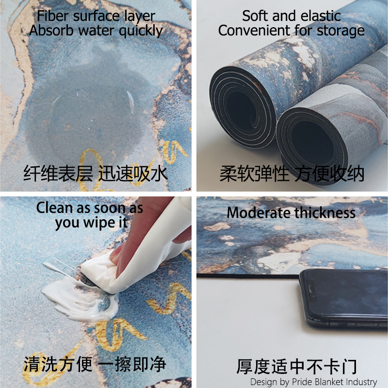 Soft Diatom Mud Mat Absorbent Quick Drying Mat Bathroom Door Mat Bathroom Toilet Diatomaceous Earth Non-Slip Bathroom Foot Mat details Picture