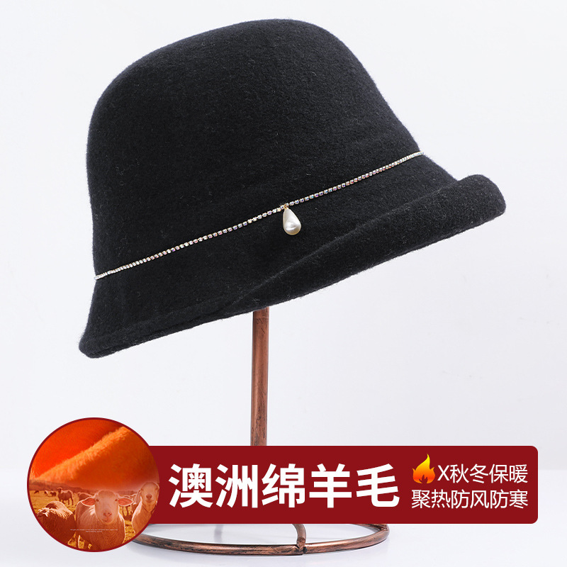 High-End New Wool Hat Women's Autumn And Winter Fashion Curly Top Hat Japanese Temperament Socialite Fisherman Hat Elegant Basin Hat