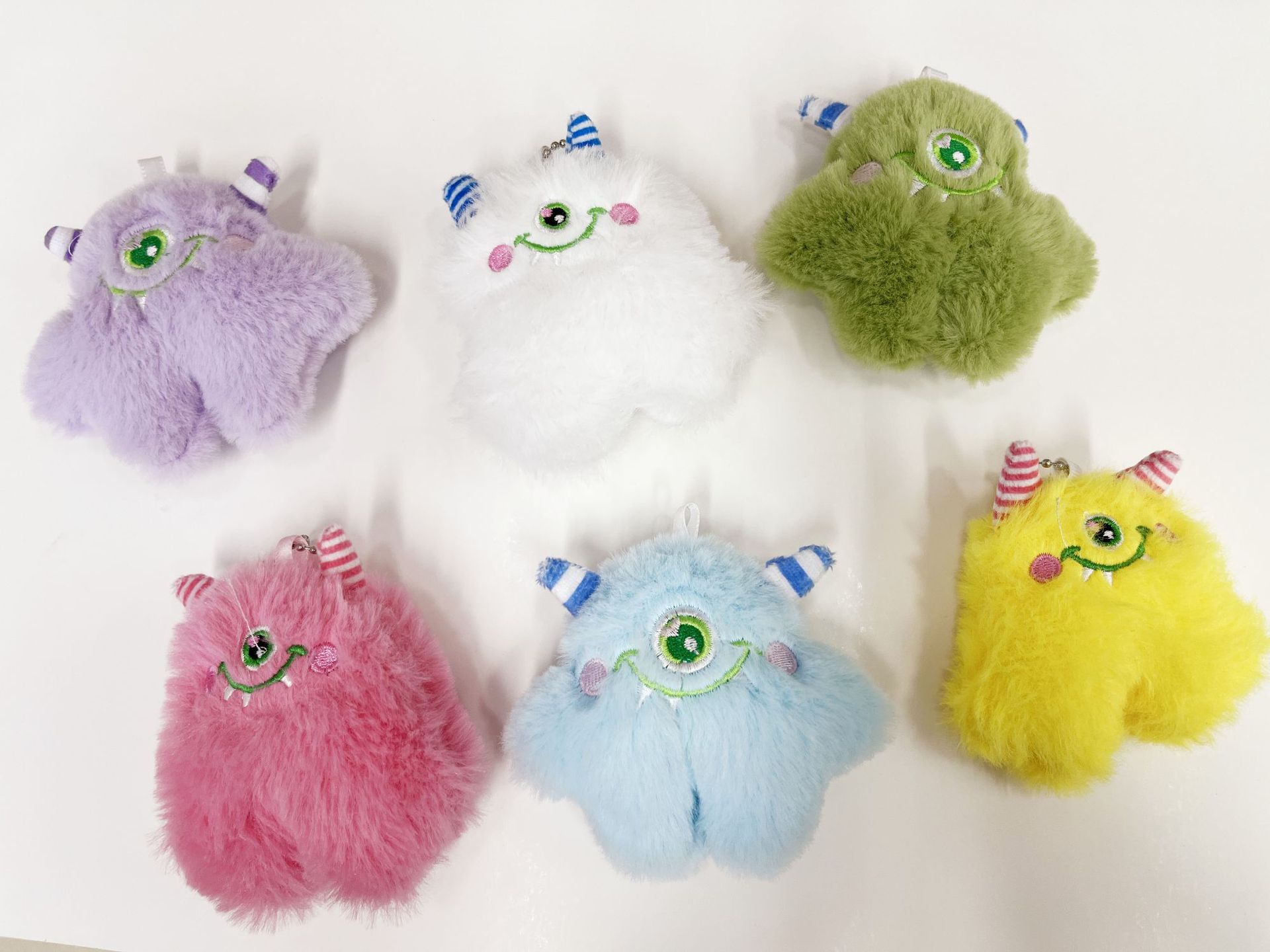Plush Snow Monster Accessories Diy Cyclops Big Mouth Monster Key Pendant Mobile Phone Diy Accessories Materials details Picture