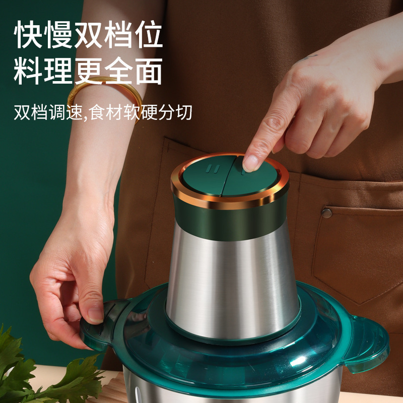 Small household meat grinder, 2-liter stainless steel meat grinder, food processor, electric filling grinder, kitchen meat mincing and grinding machine Application Scenario