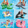 INTEX动物座骑儿童水上充气玩具 坐骑玩具儿童水池动物浮排水玩图
